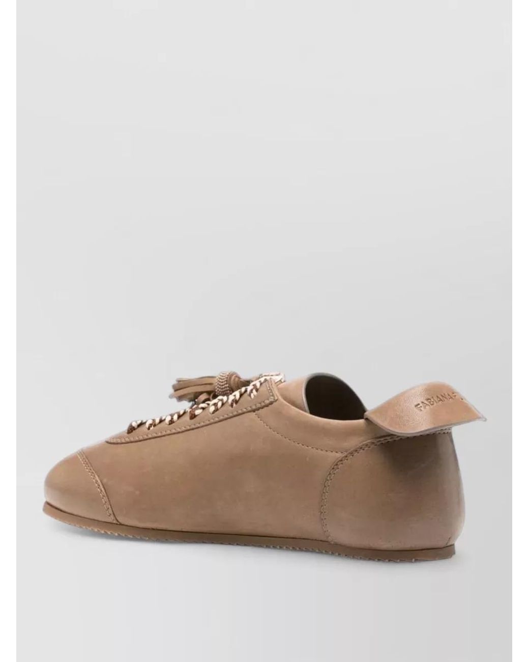 Fabiana Filippi Natural Leather Lace-Up Sneakers