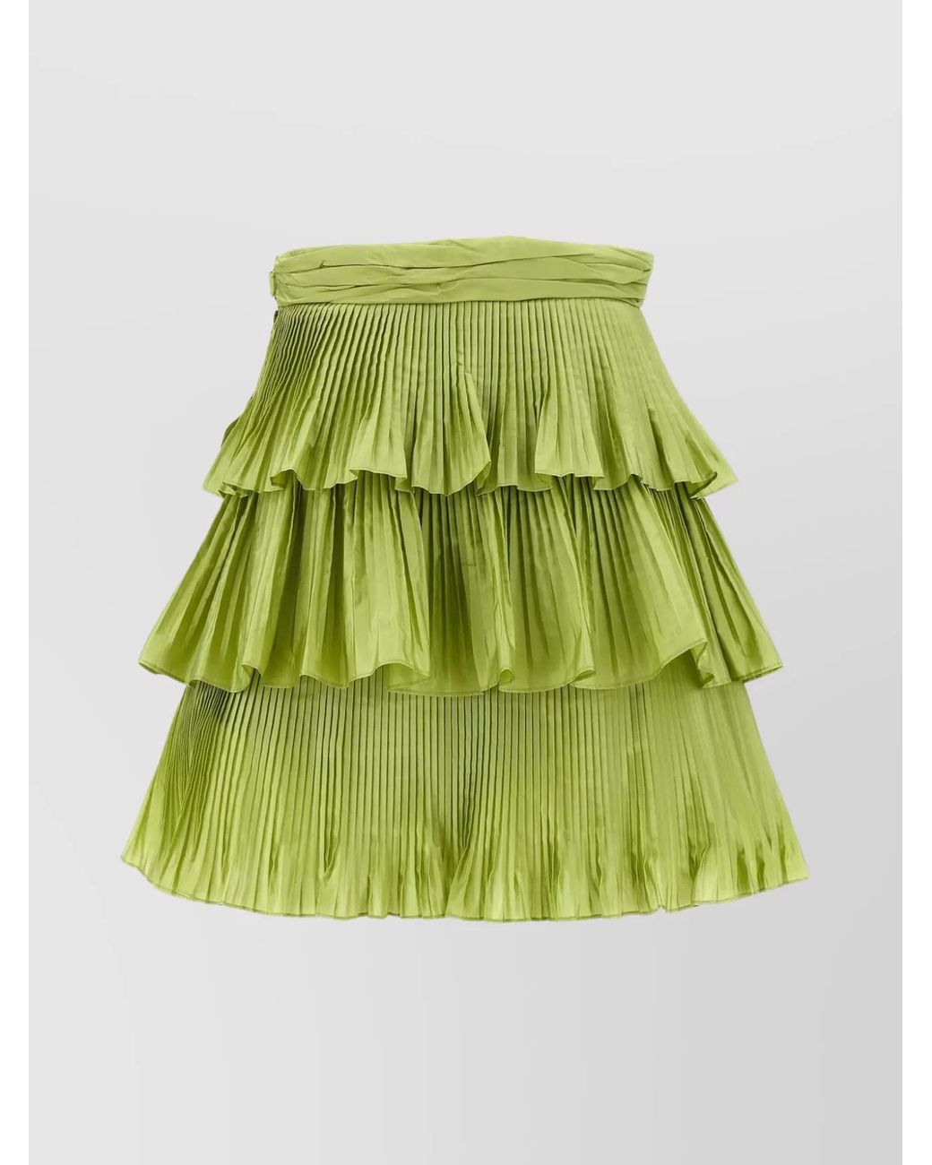 Valentino Garavani Green Silk Pleated Skirt