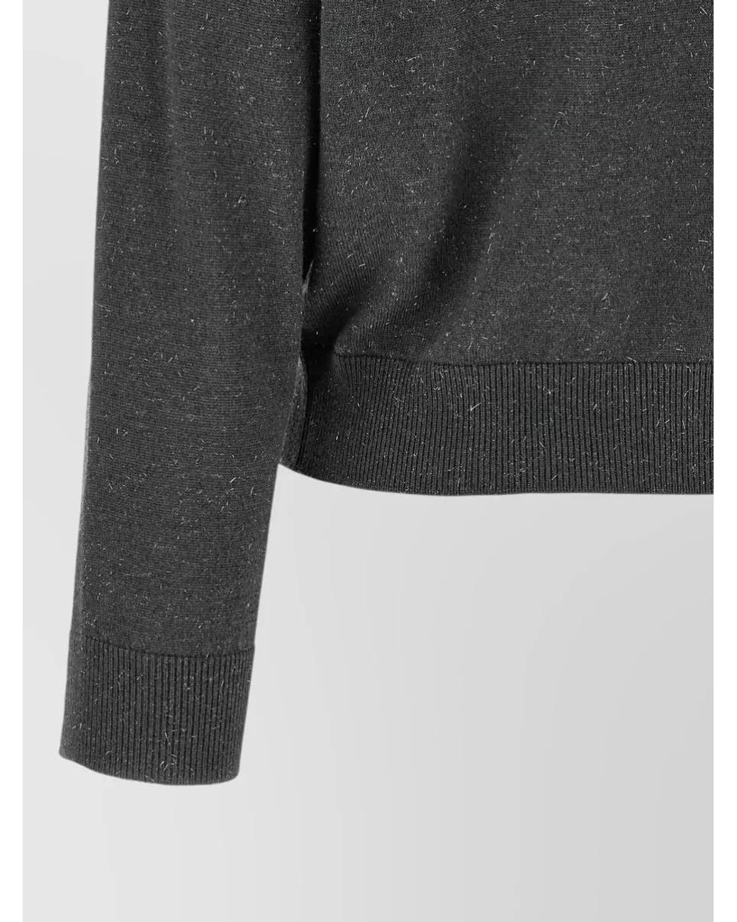 Peserico Gray Wool Blend Lame Turtleneck Sweater