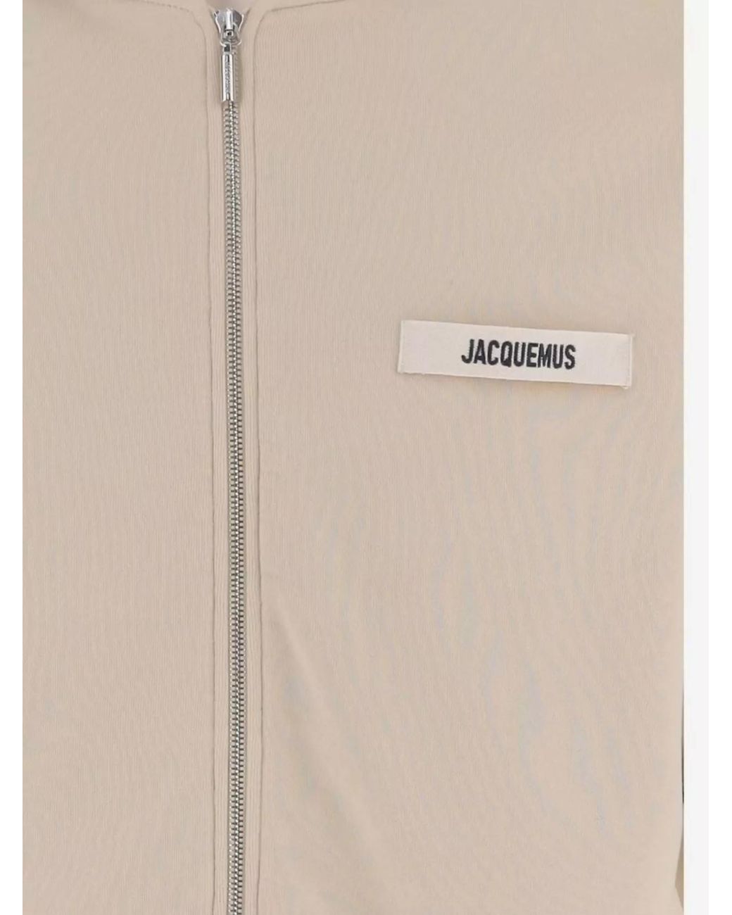 Jacquemus Natural Cotton Zip Hoodie for men