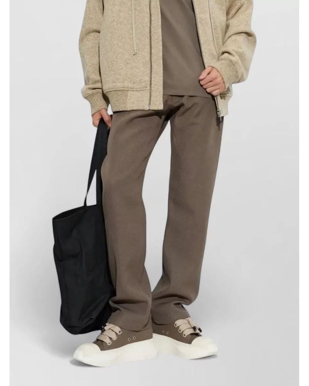 Rick Owens Natural Cotton Zip Hoodie for men