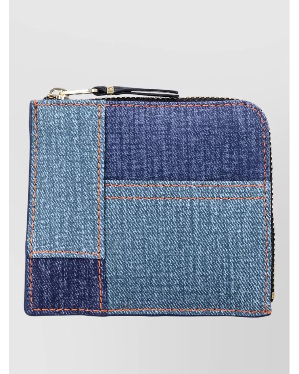 Comme des Garçons Blue Denim Leather Purse