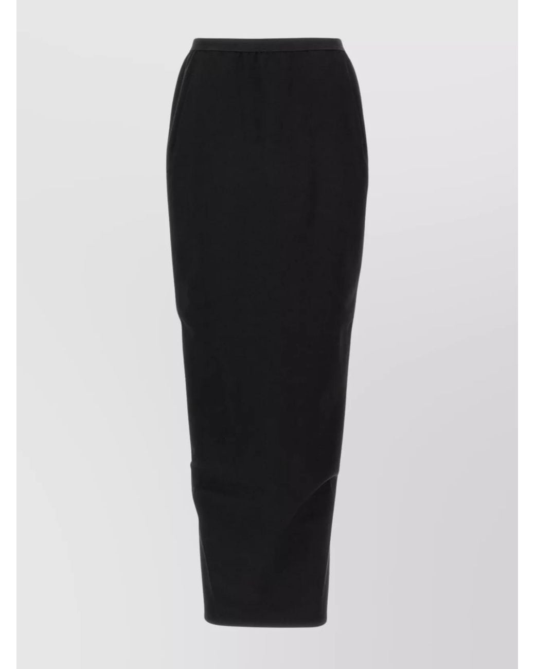 Rick Owens Black Wool Straight Skirt