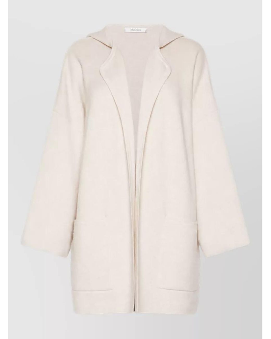 Max Mara Natural Cashmere Wool Hooded Cardigan