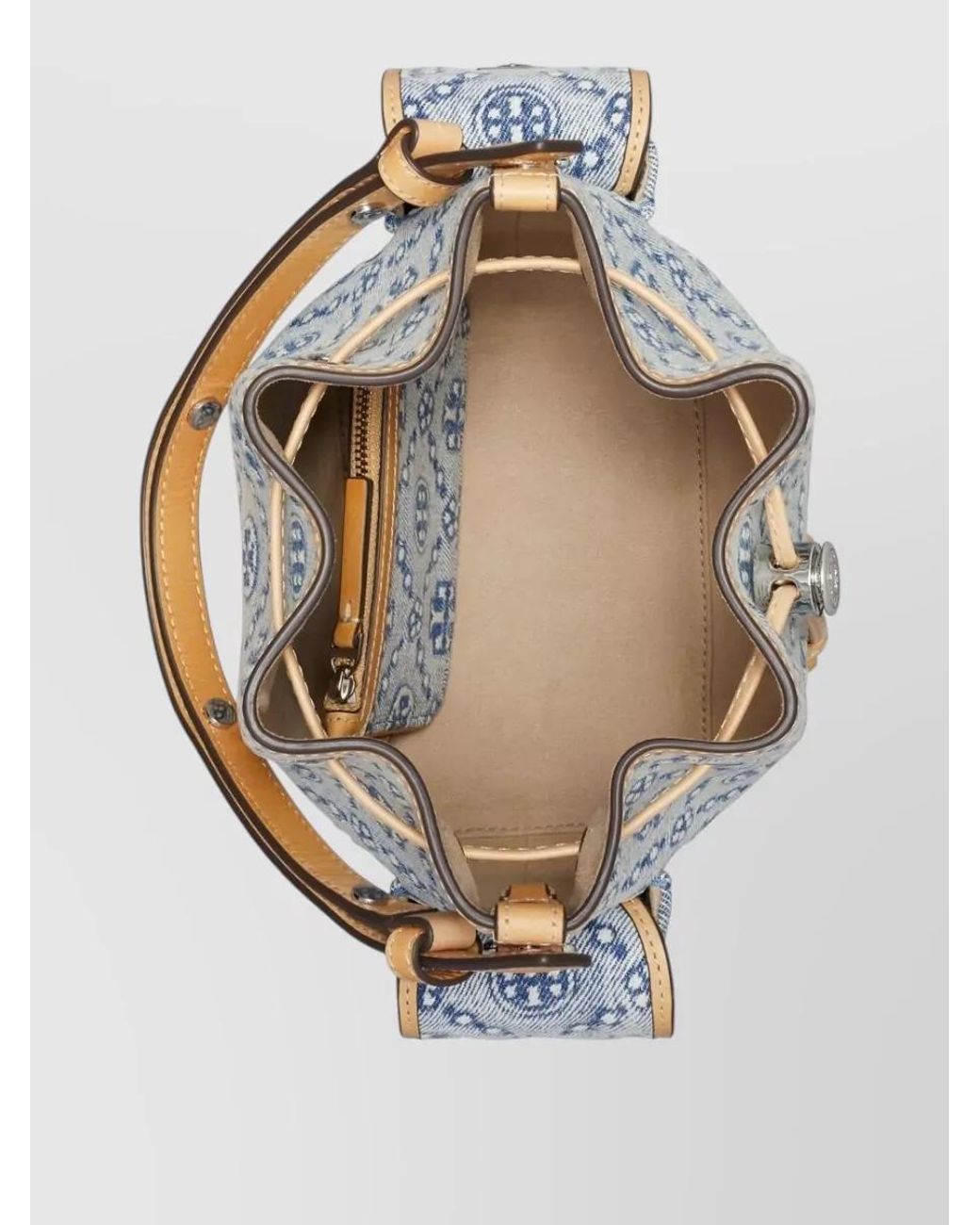 Tory Burch Blue T Monogram Bucket Bag