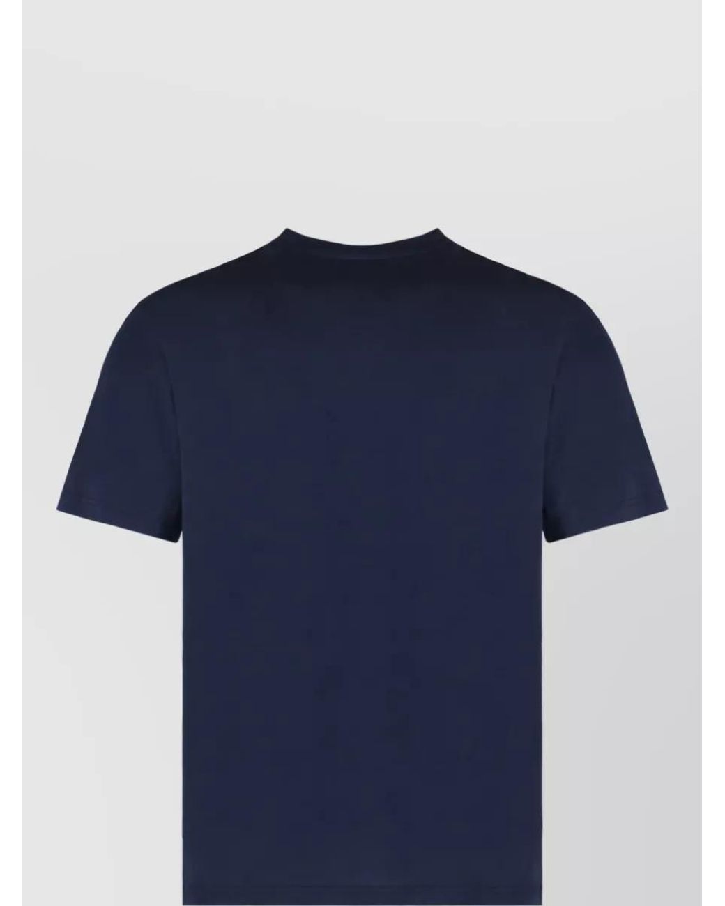Woolrich Blue Ribbed Cotton Crew-Neck T-Shirt for men
