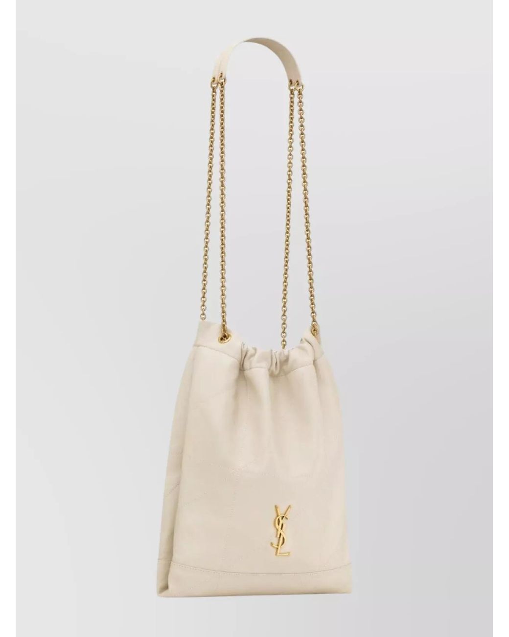 Saint Laurent White Jamie Lamb Leather Shoulder Bag