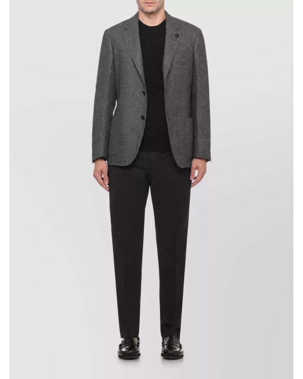 Lardini Gray Single-Breasted Suit Jacket for men