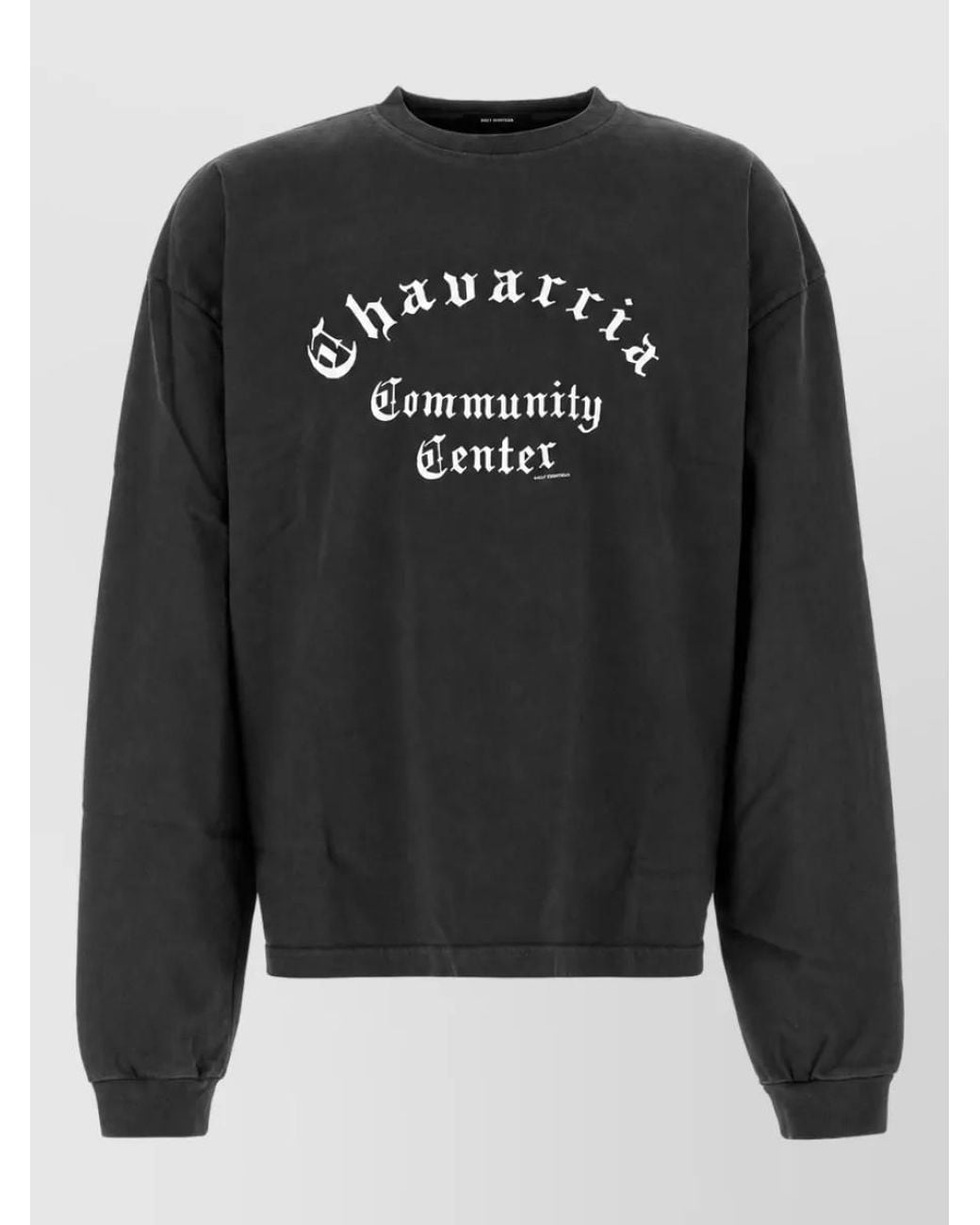 Willy Chavarria Black Cotton Oversized Community Center T Shirt for men