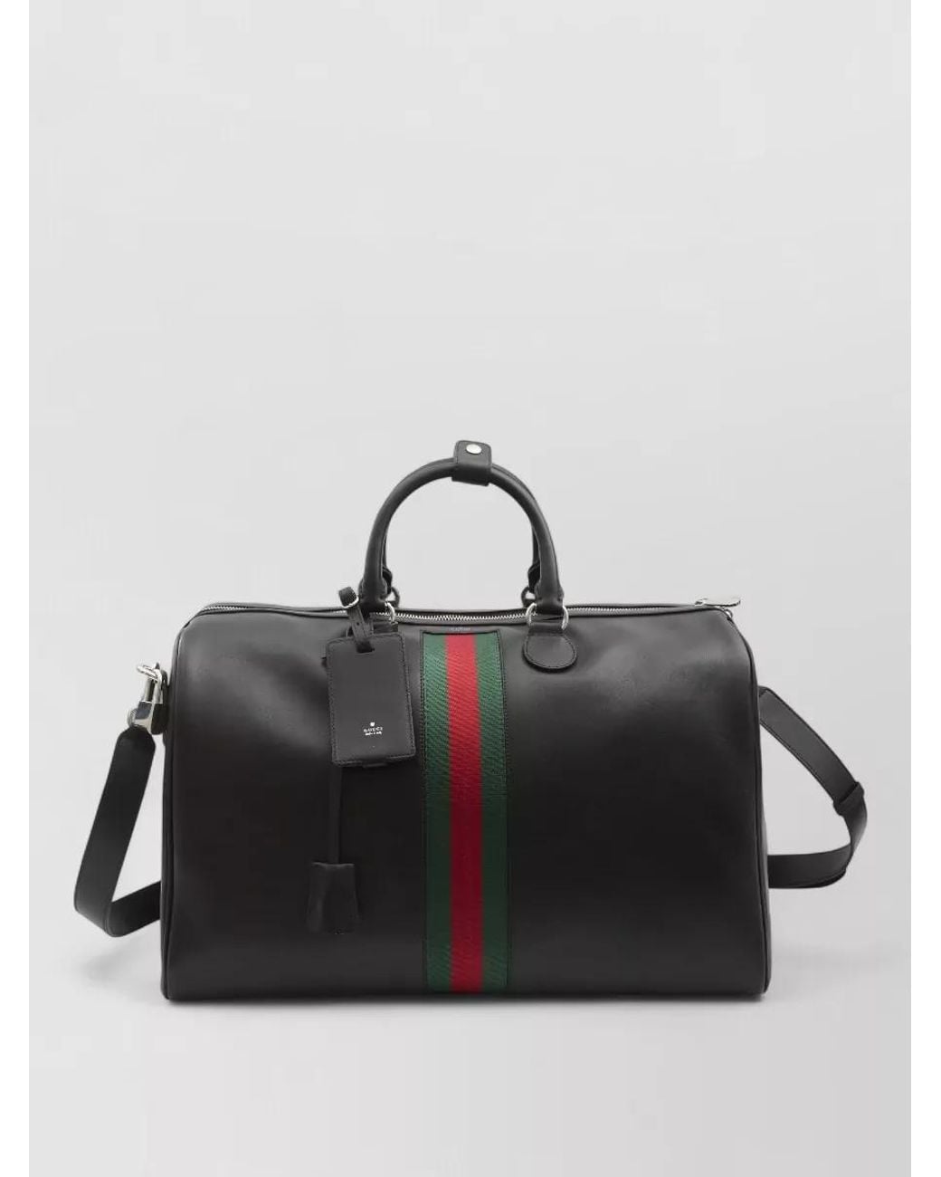 Gucci Black Leather Duffle Bag for men