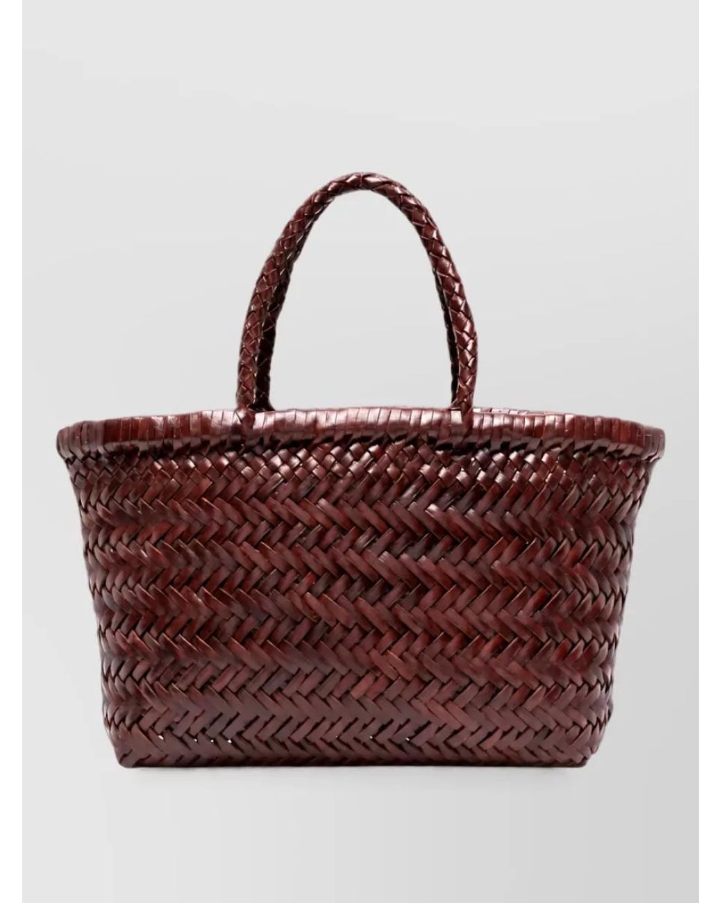 Dragon Diffusion Red Mini Flat Gora Leather Beach Bag