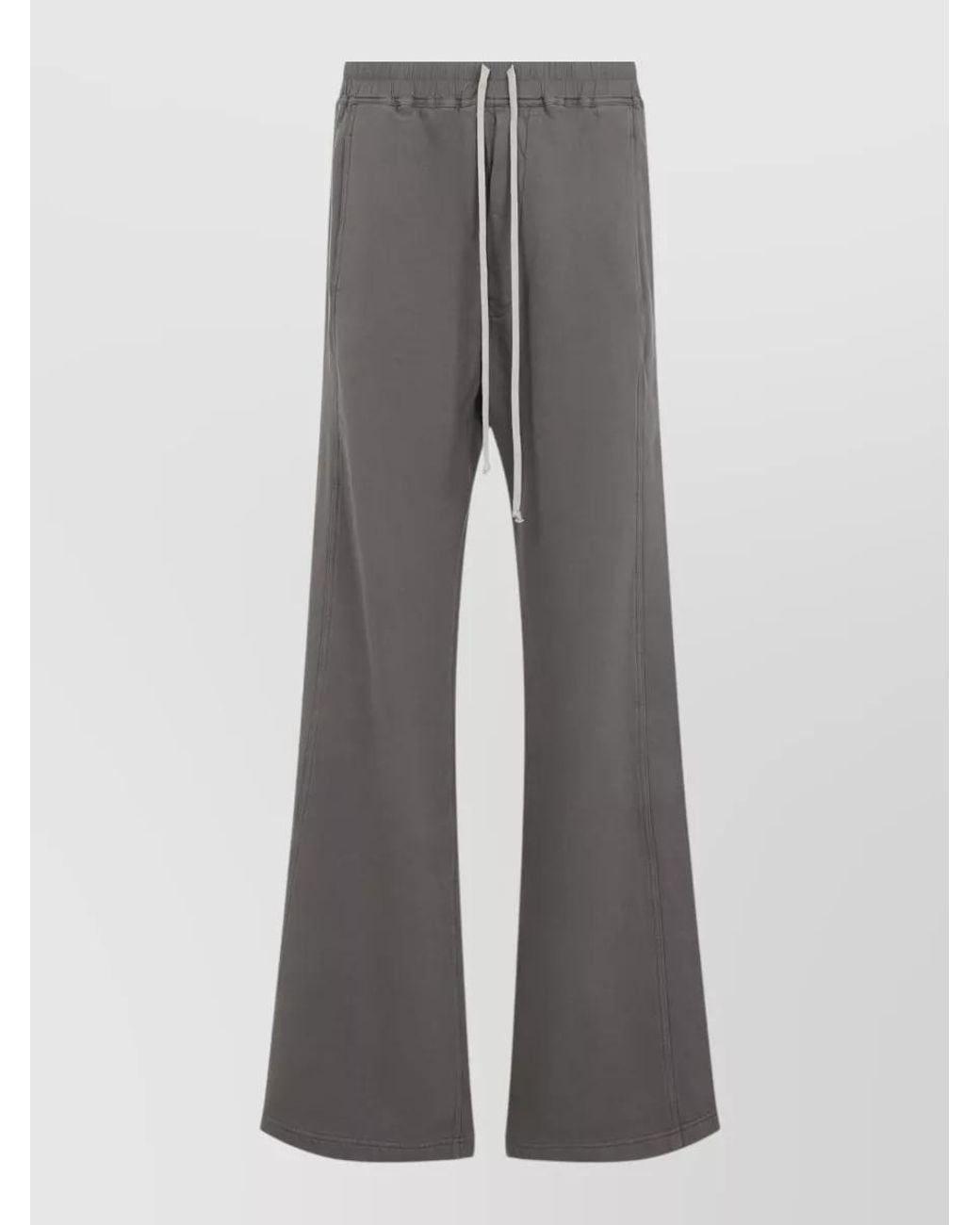 Rick Owens Gray Cotton Wide-Leg Wide Pusher Trousers for men