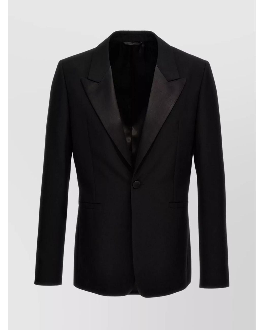 Givenchy Black Wool Peak Lapel Blazer for men