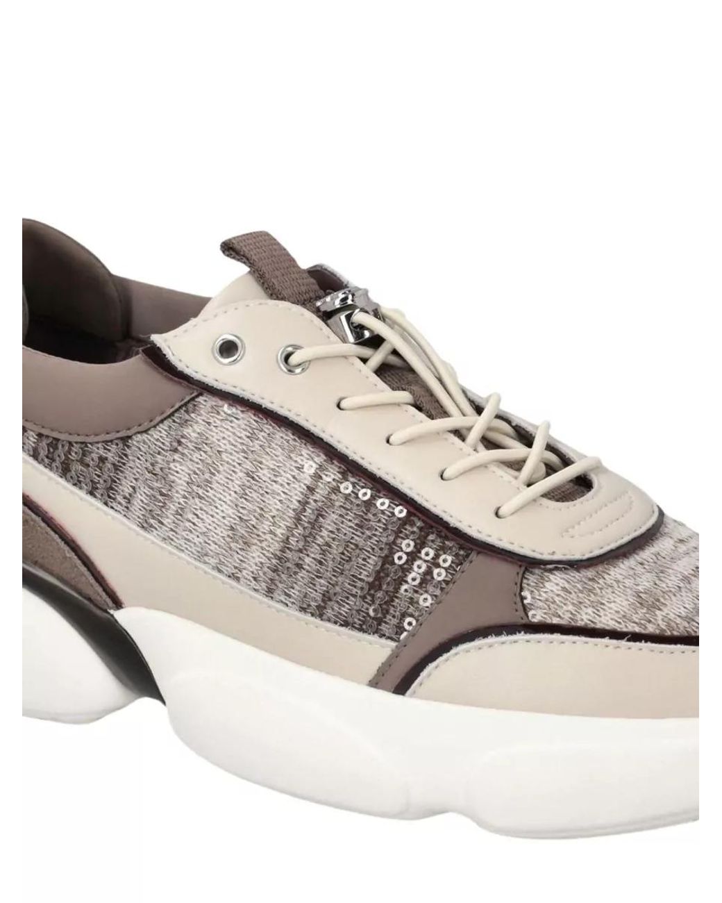 Pinko White Leather Lace-Up Sneakers