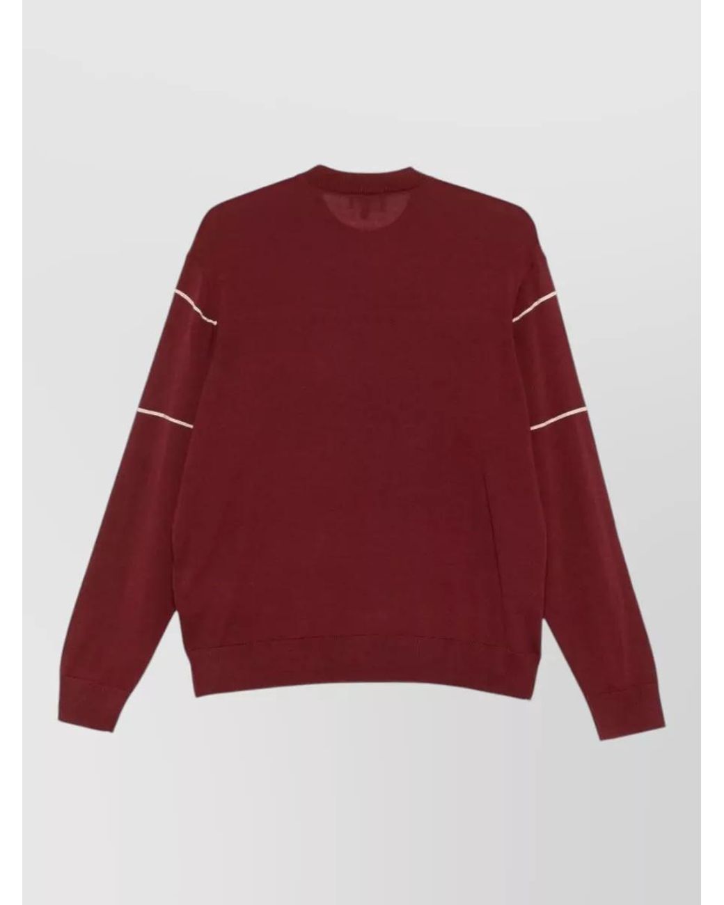 Emporio Armani Red Virgin Wool Pullover for men