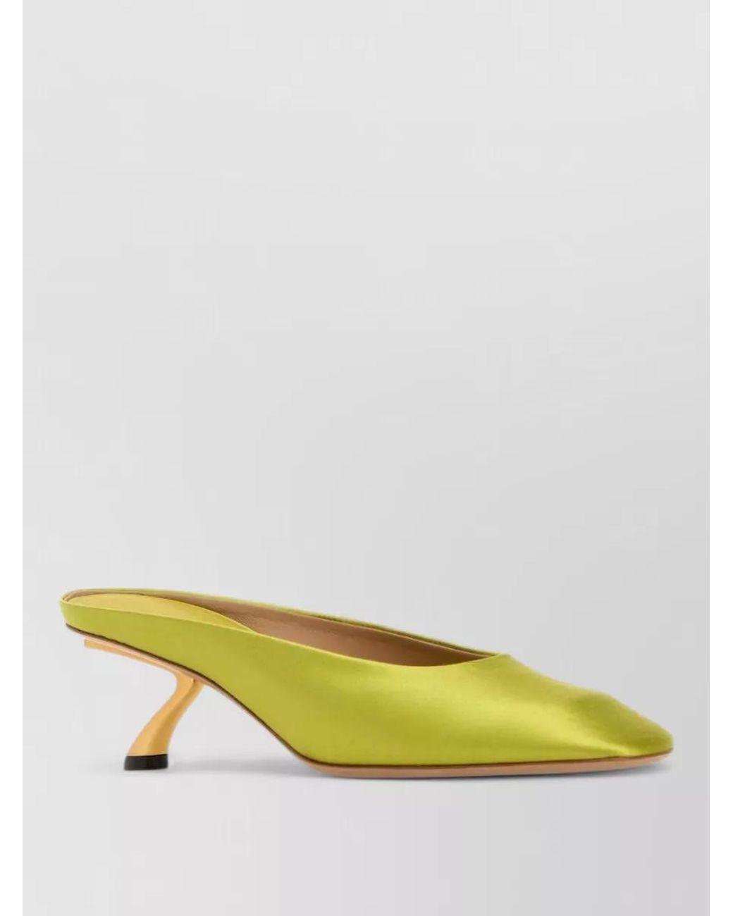 Ferragamo Yellow Satin Mules