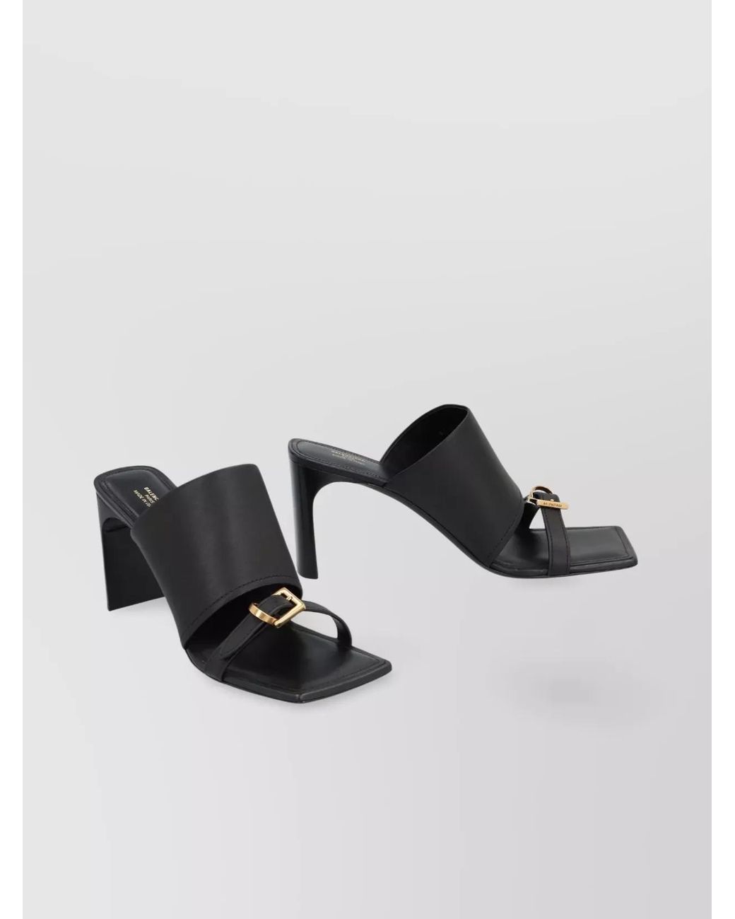 Balenciaga Black Air Square Toe Leather Mules