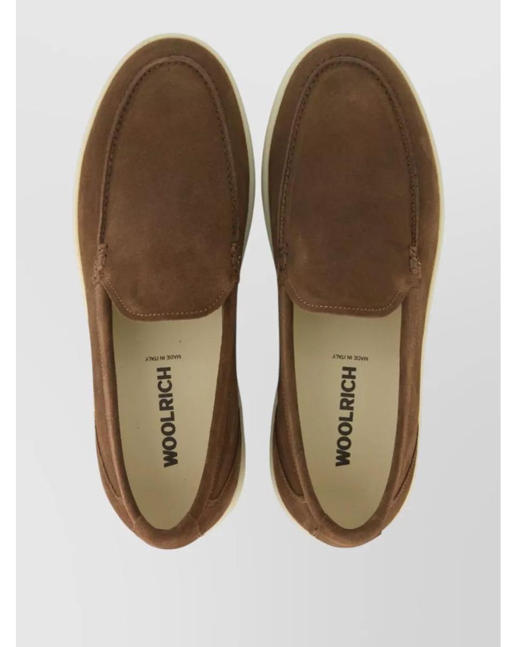 Woolrich Brown Leather Slip-On Sneakers for men