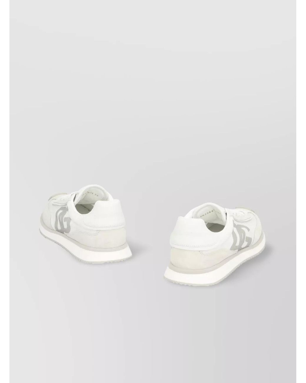 Dolce & Gabbana White Cushion Low-Top Sneakers Suede Accents