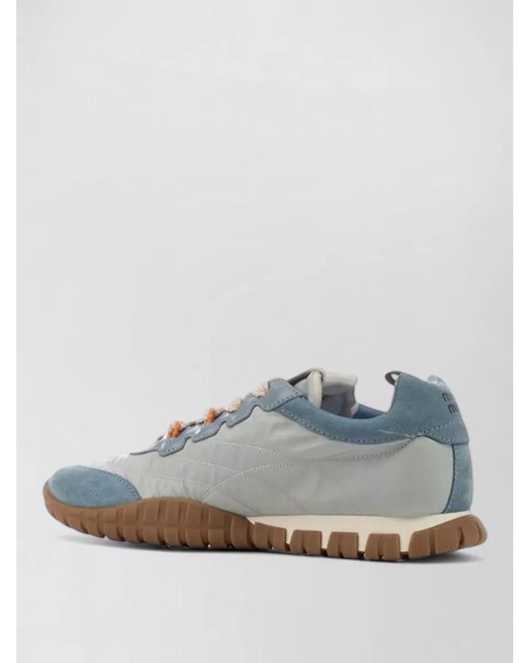Miu Miu Blue Leather Low-Top Sneakers