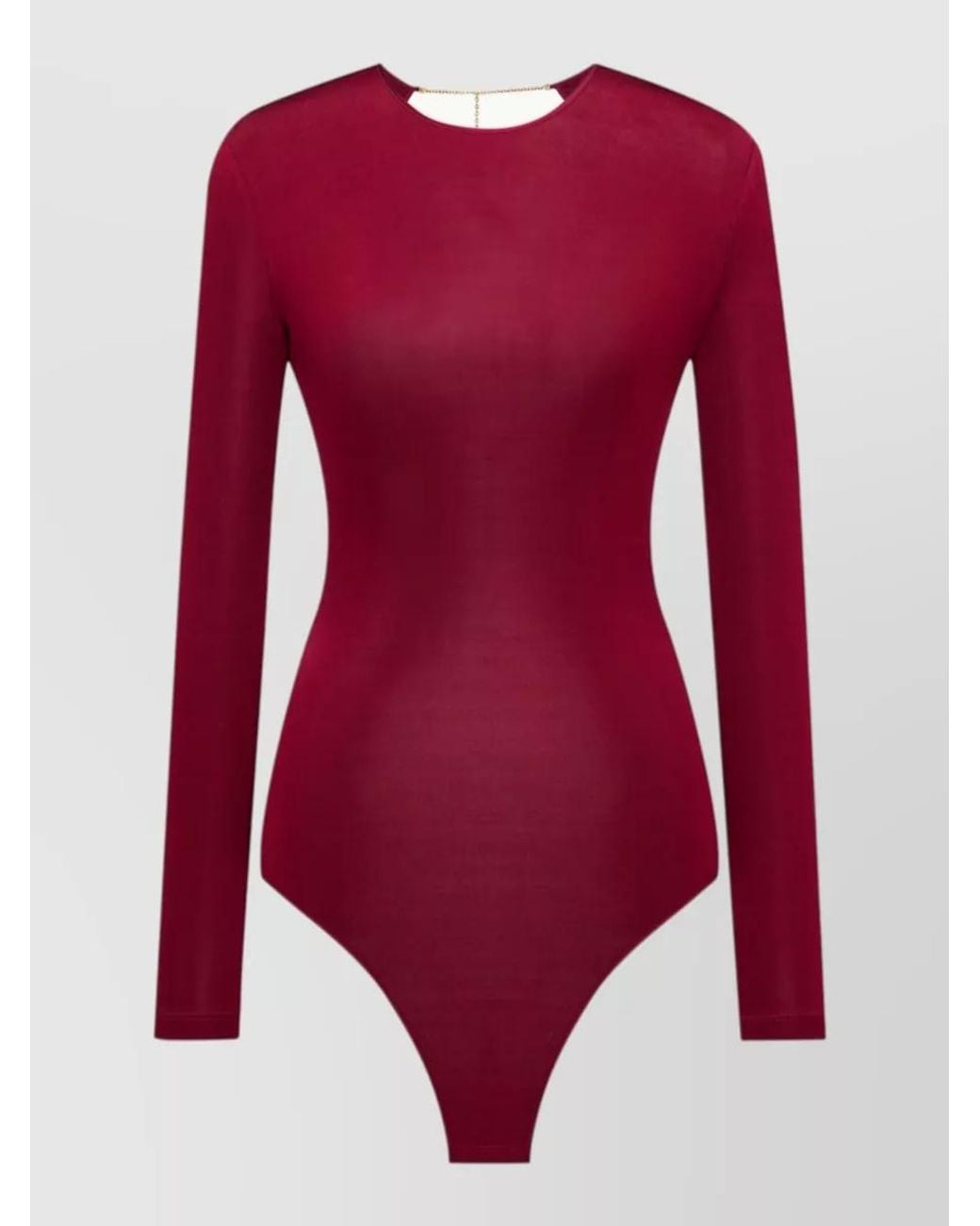Saint Laurent Red Backless Jersey Bodysuit