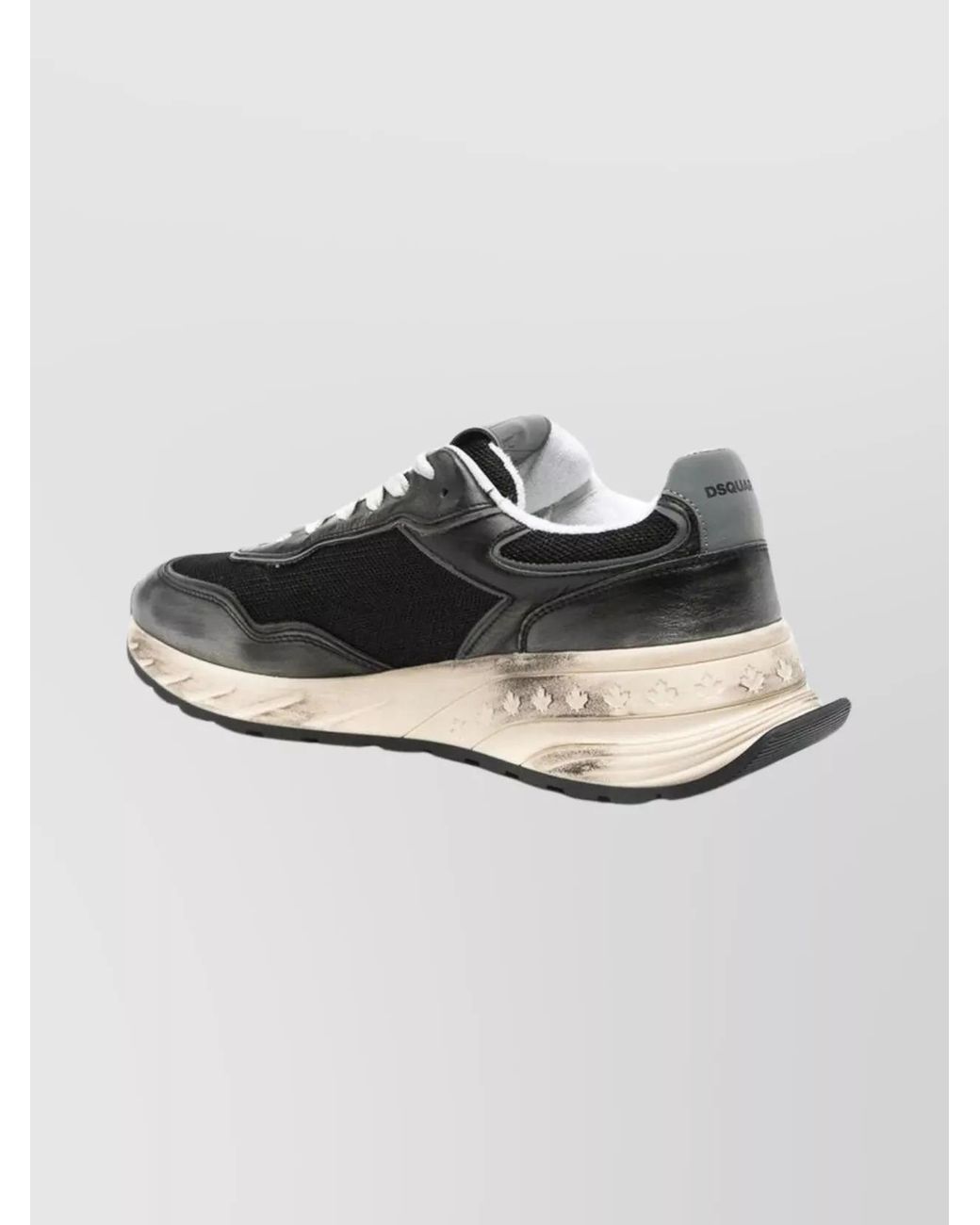 DSquared² Gray Leather Paneled Low-Top Sneakers for men