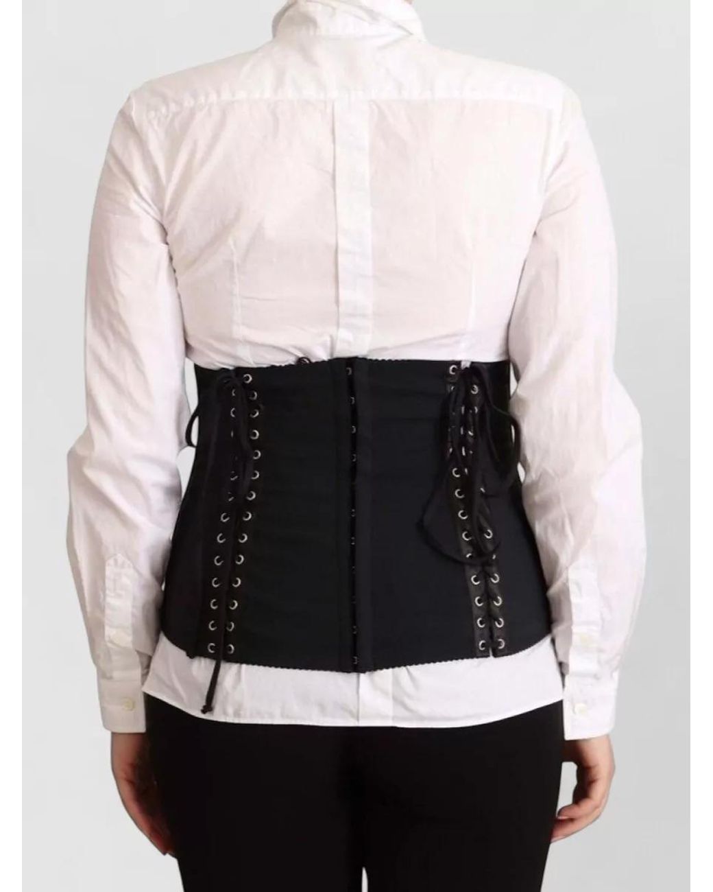 Dolce & Gabbana White Stretch Corset Top