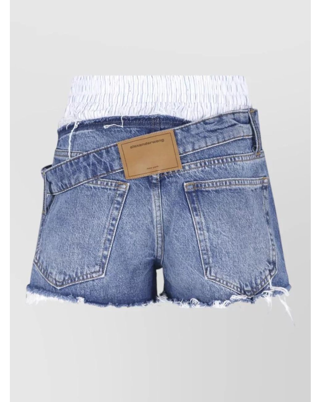 Alexander Wang Blue Denim Mid-Rise Short Shorts