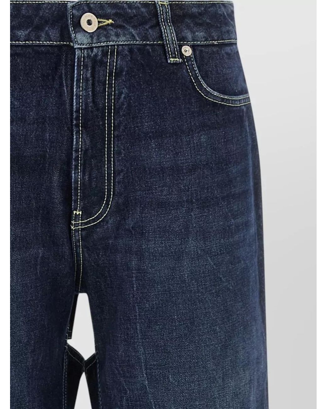 Jean Paul Gaultier Blue Cutout Wide-Leg Jeans