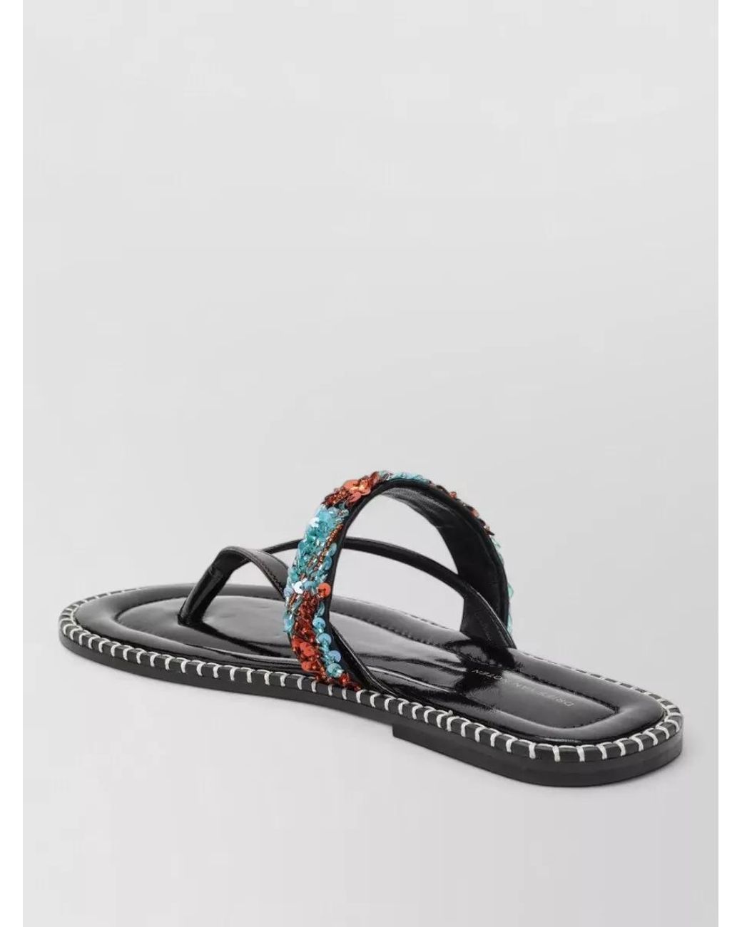 Dries Van Noten Gray Sequin Thong Slides