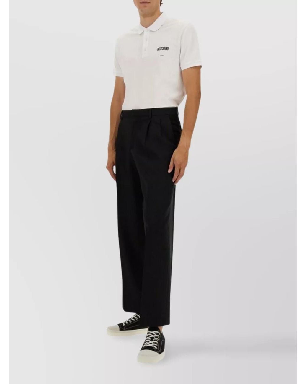 Moschino White Cotton Short-Sleeve Polo Shirt for men