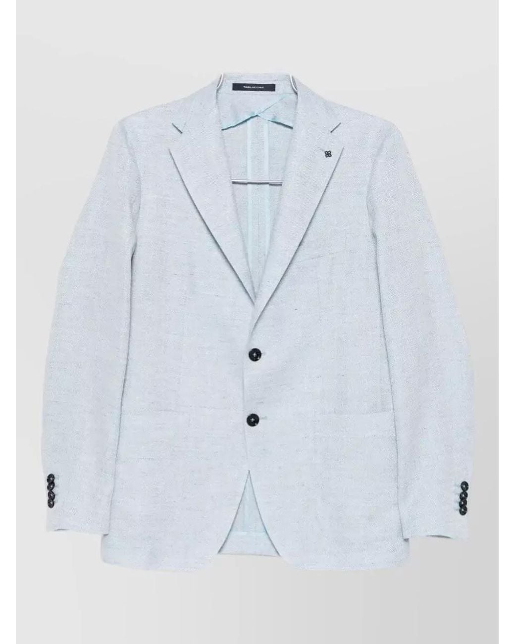 Tagliatore Blue Linen Virgin Wool Blazer for men