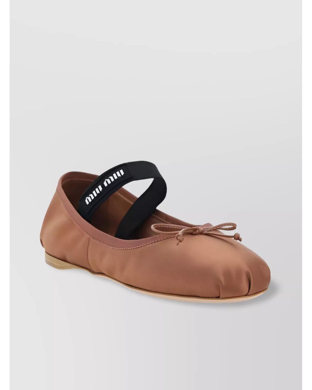 Miu Miu White Satin Ballerina Shoes