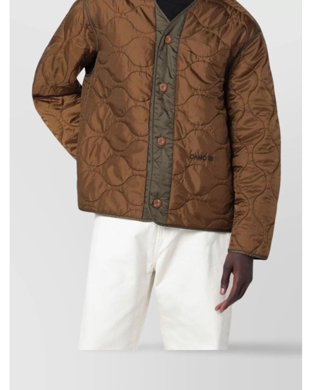 OAMC White Quilted Padded Coat for men