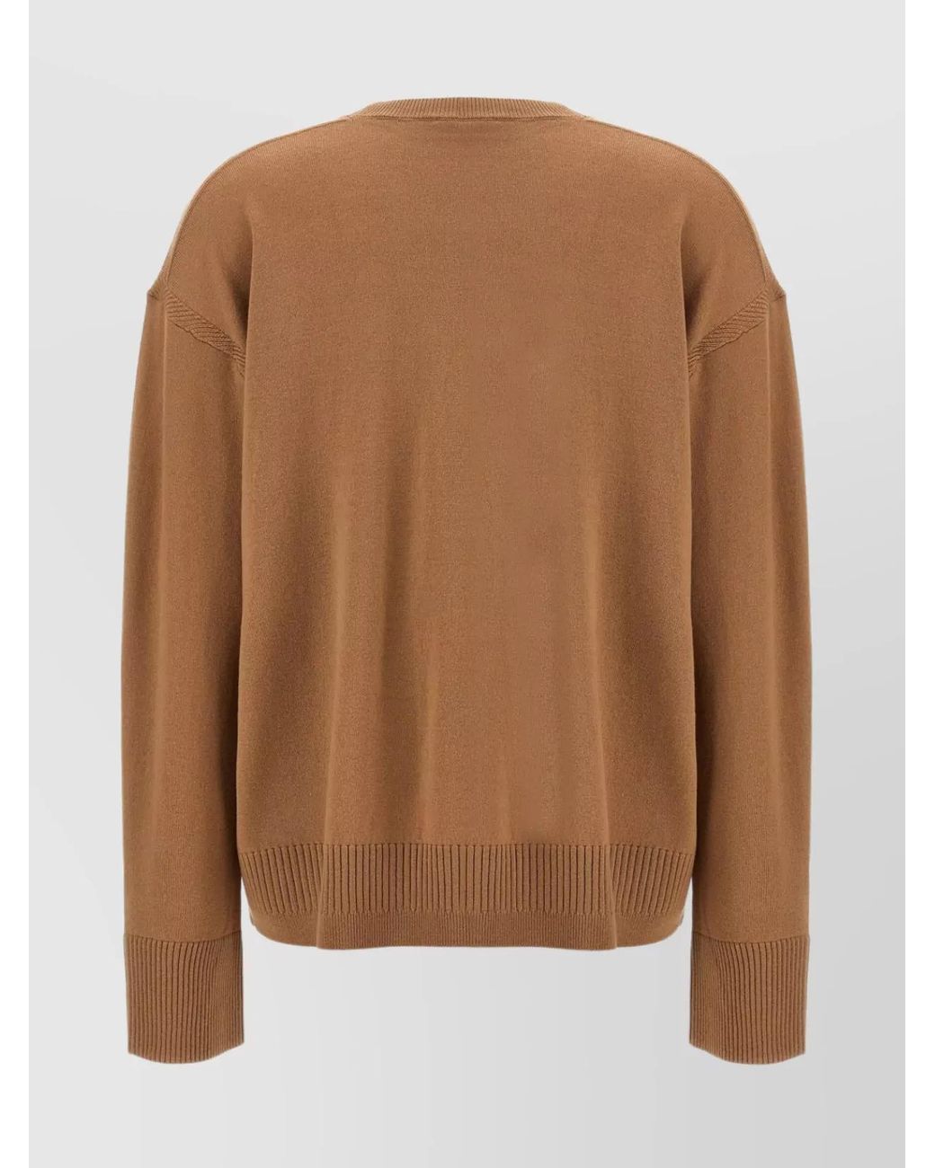 Stella McCartney Brown Ribbed Virgin Wool Crew-Neck Jumper