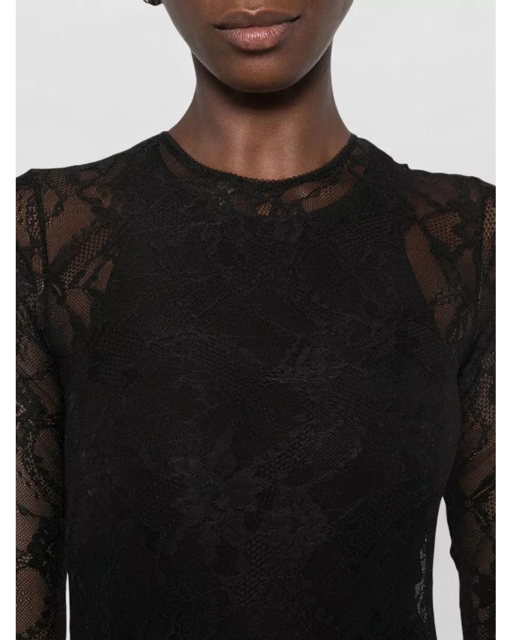 ANDAMANE Black Round Neck Long Sleeve Jumpsuit