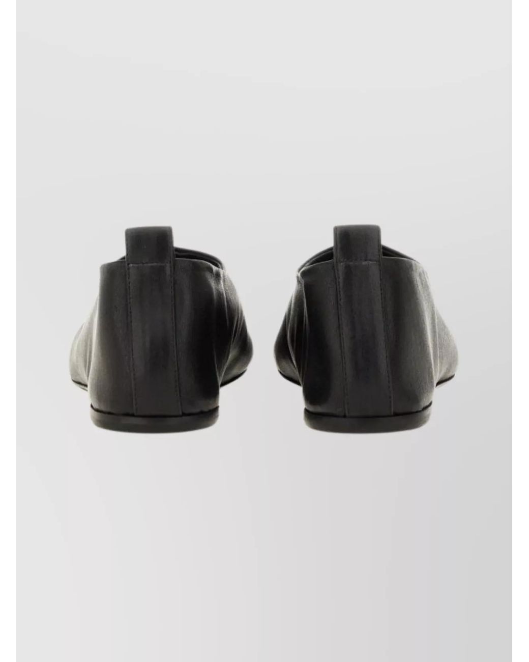 Dries Van Noten Black Leather Ballerina Shoes