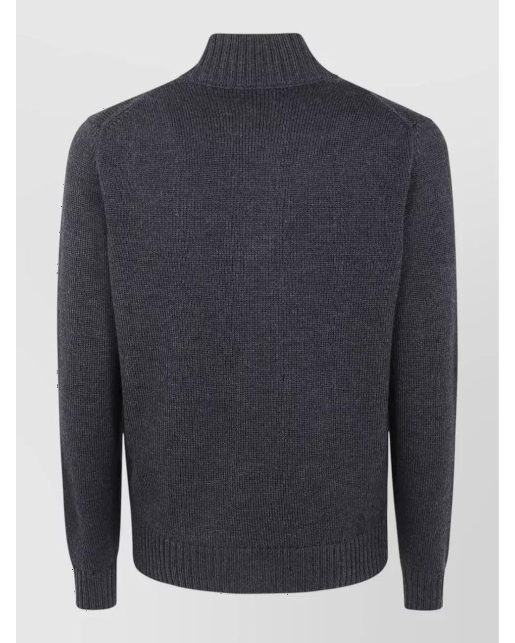 Zanone Blue Wool Turtleneck Cardigan for men