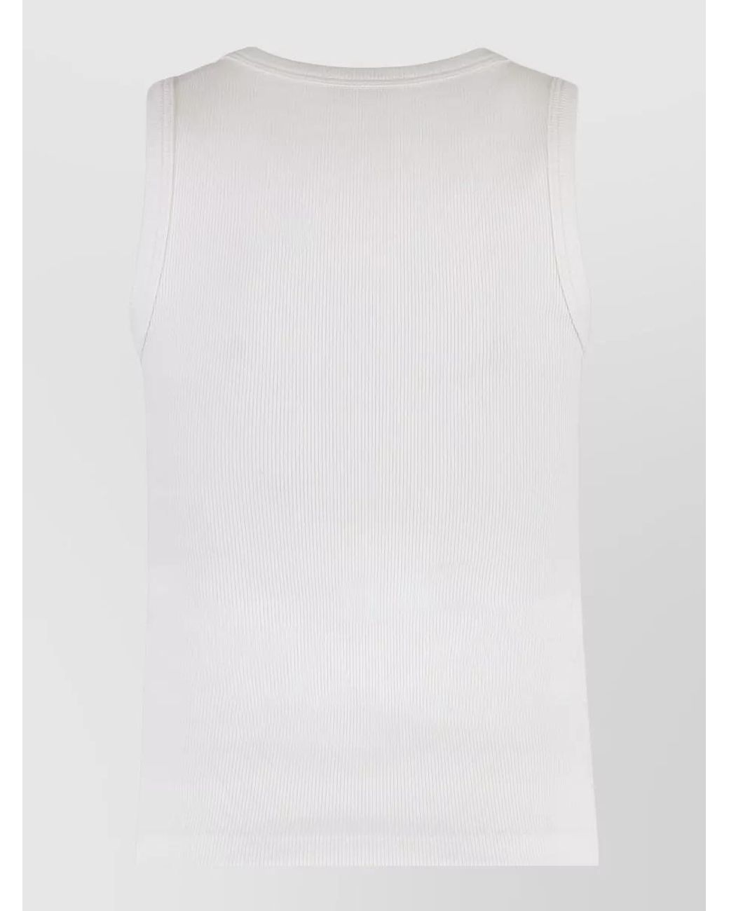 McQueen White Ribbed Tank Top