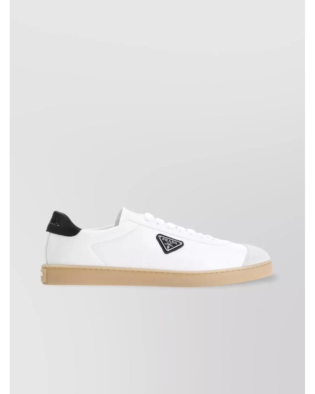 Prada Metallic Leather Low-Top Sneakers for men