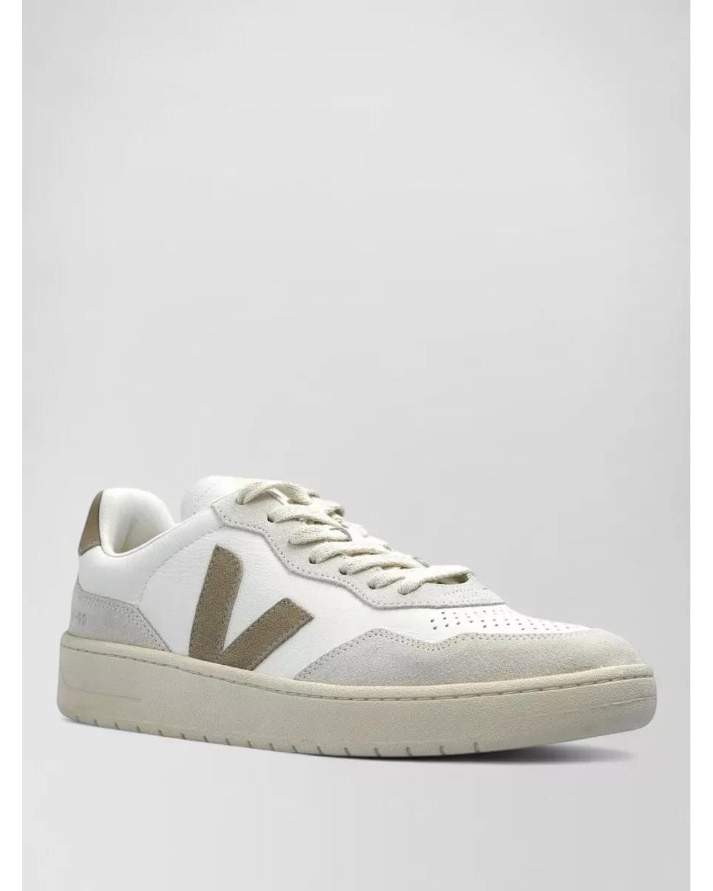 Veja White Leather Lace-Up Sneakers for men