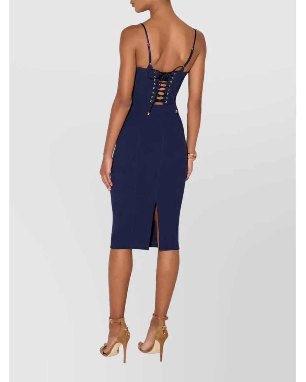 Elisabetta Franchi Blue Midi Dress