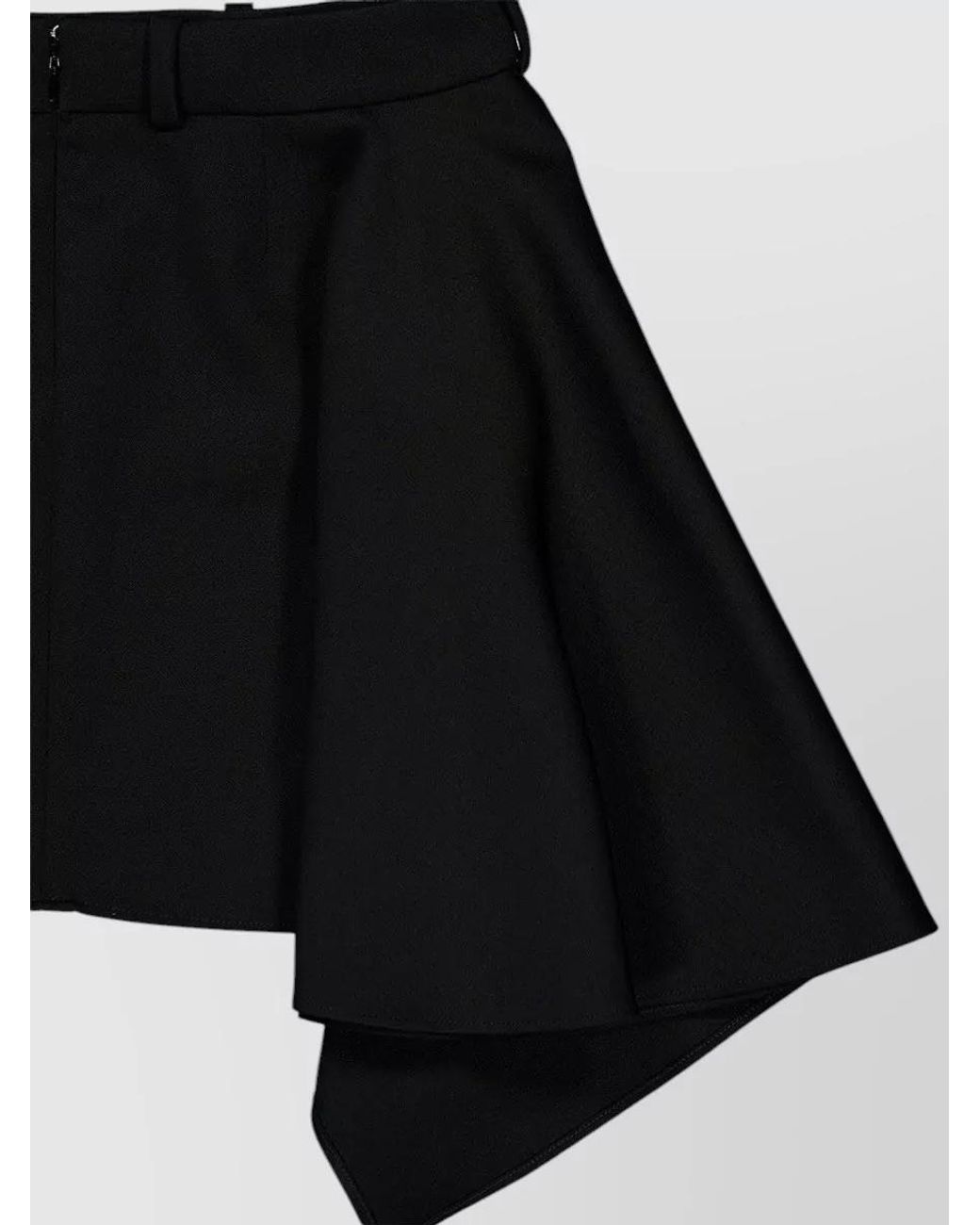 Givenchy Black Wool Draped Mini Skirt
