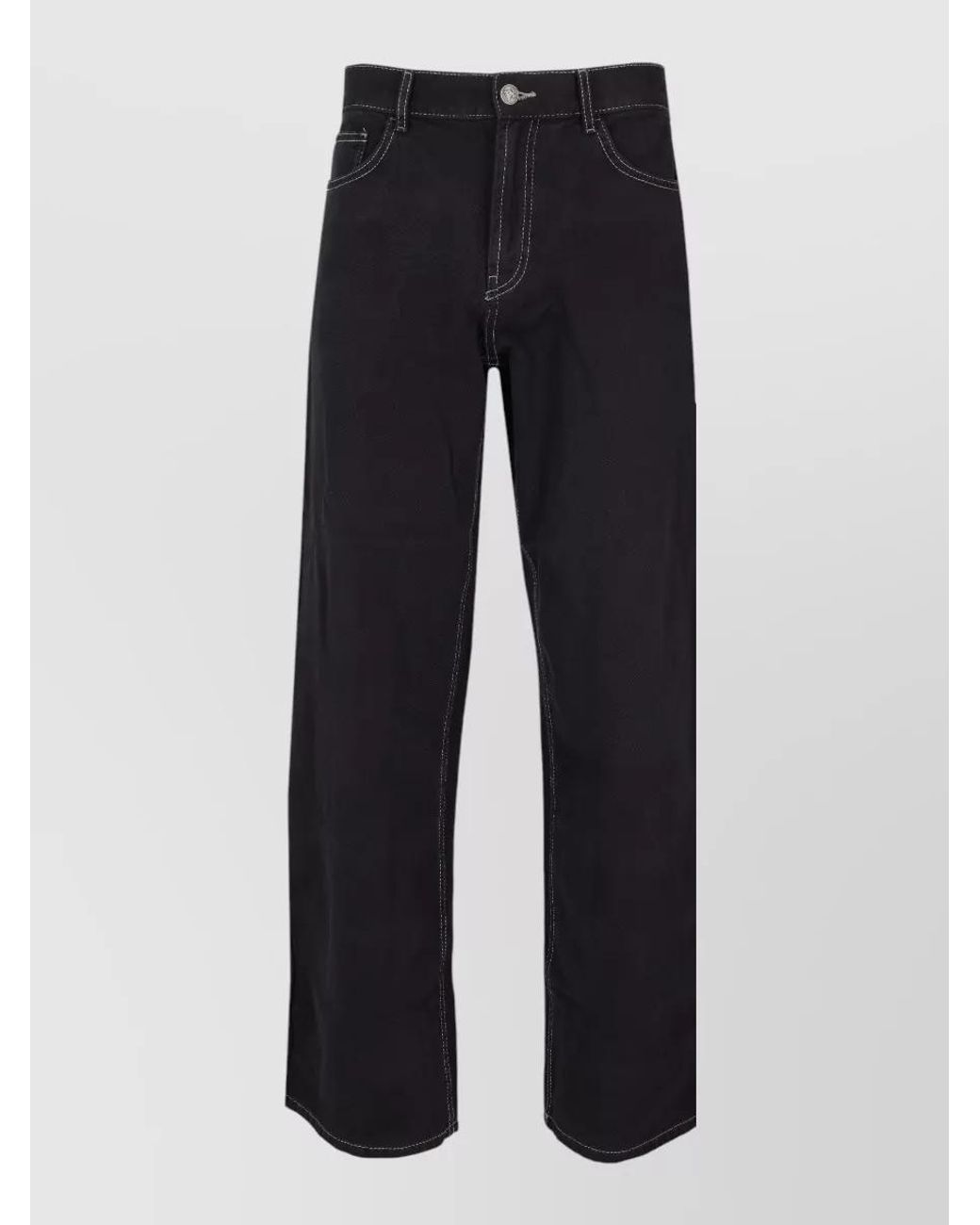 Palm Angels Blue Logo-Print Denim Straight-Leg Jeans for men