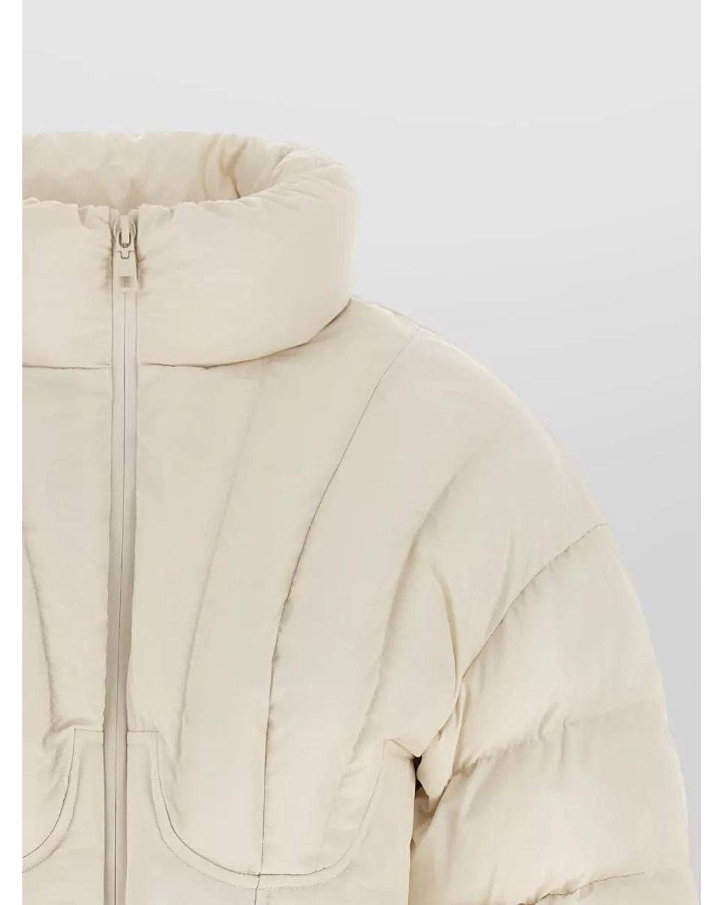 Elisabetta Franchi Natural Quilted Down Parka Coat