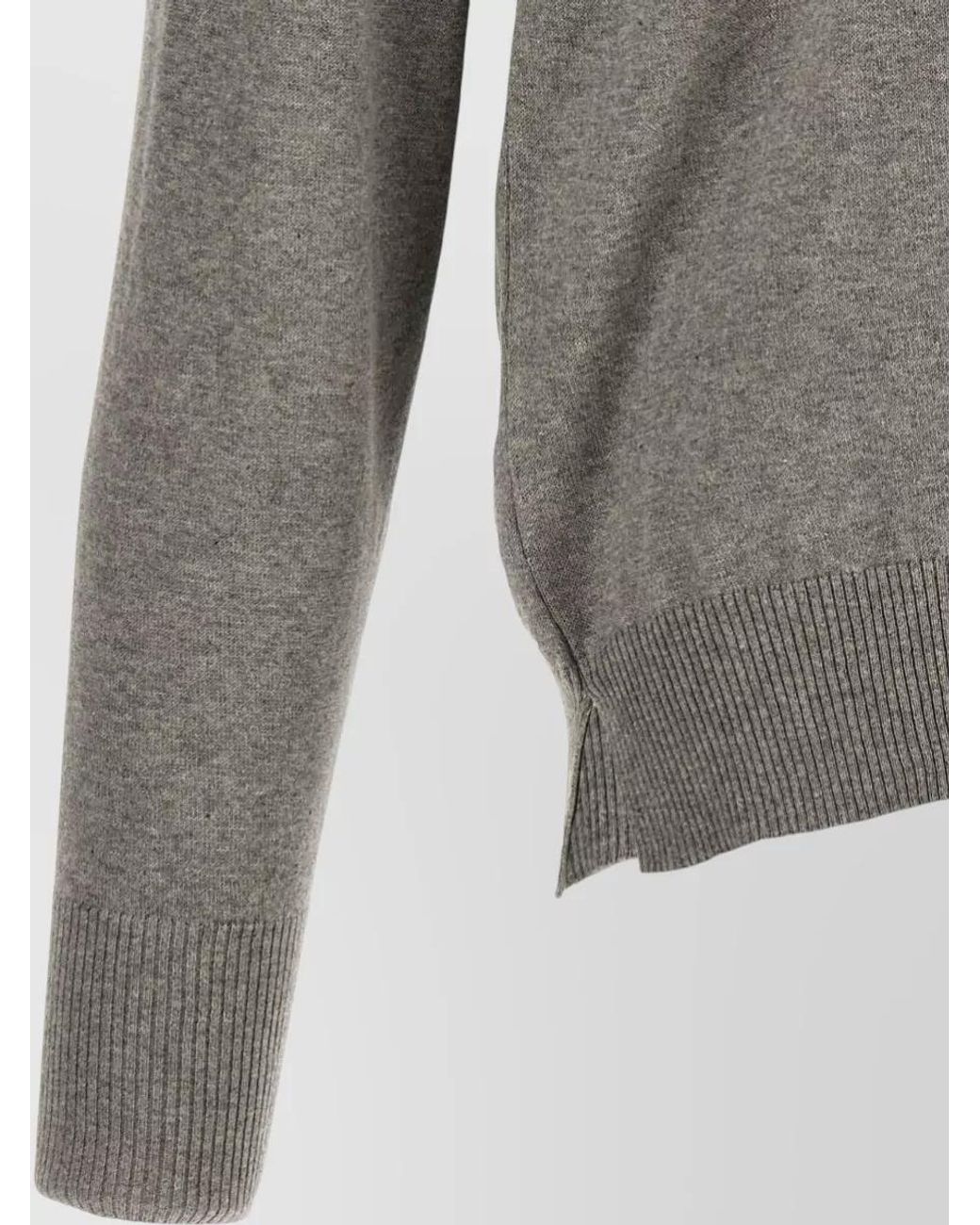 Ma'ry'ya Gray Cotton V-Neck Long-Sleeve Jumper for men