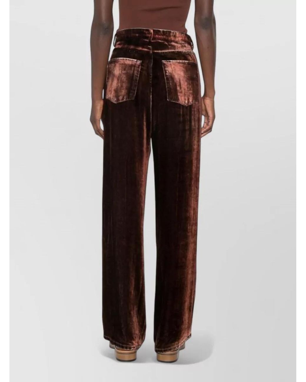 Pierre Louis Mascia White Velvet Wide-Leg Trousers