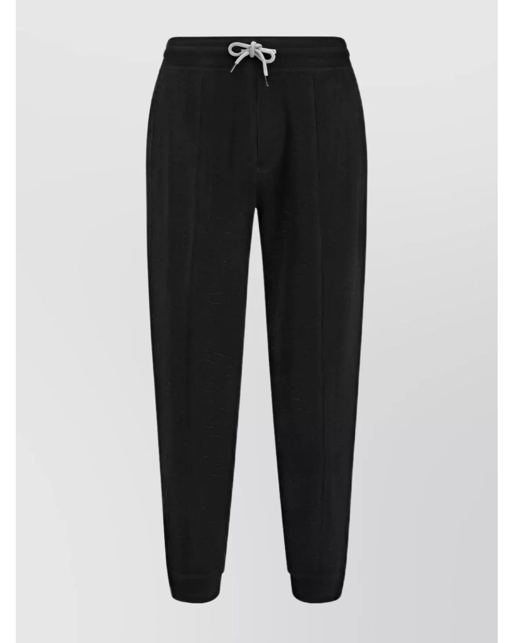 Brunello Cucinelli Black Cotton Jogger Trousers Monochrome Pattern for men