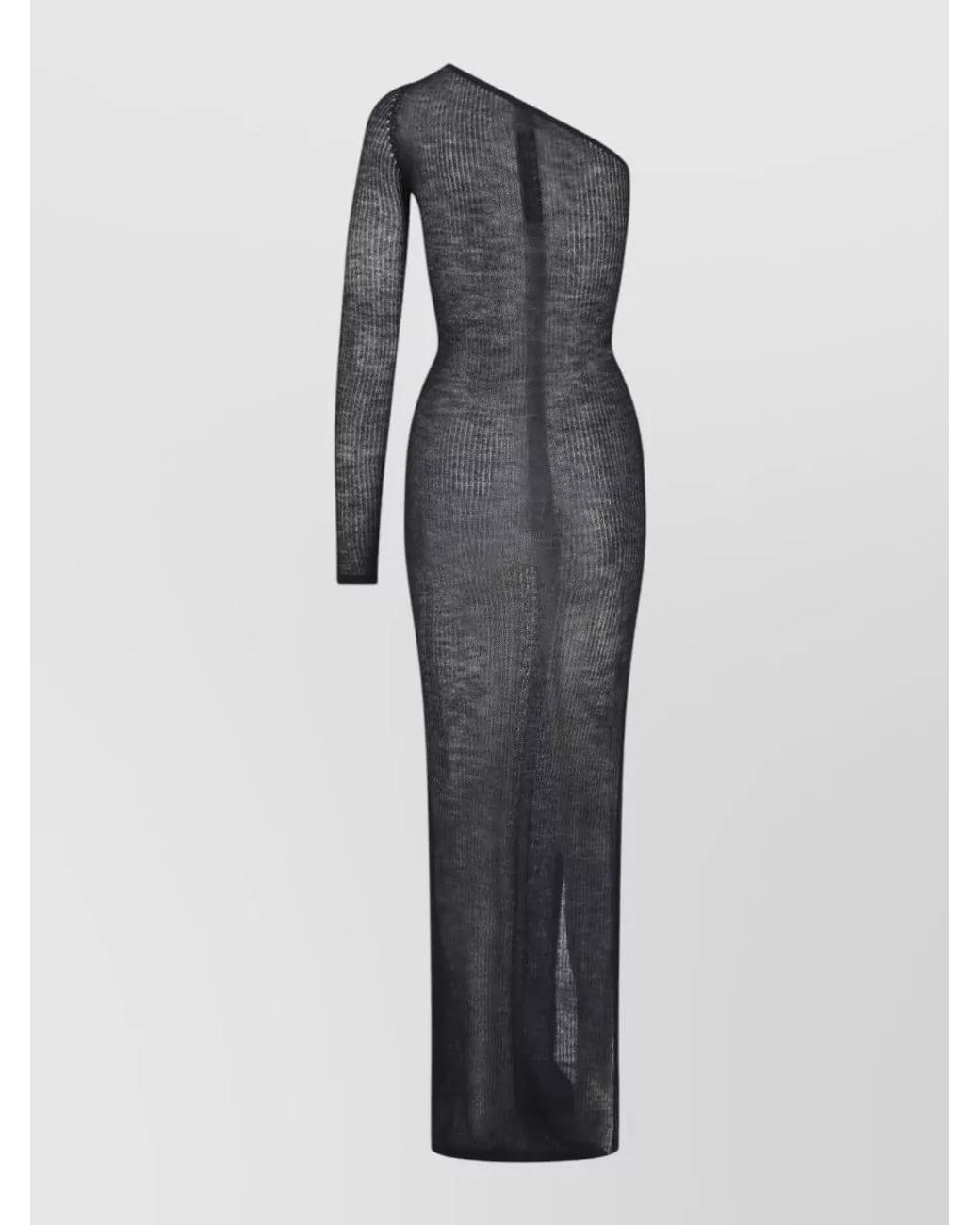 Rick Owens Blue Cashmere Knee-Length Dress