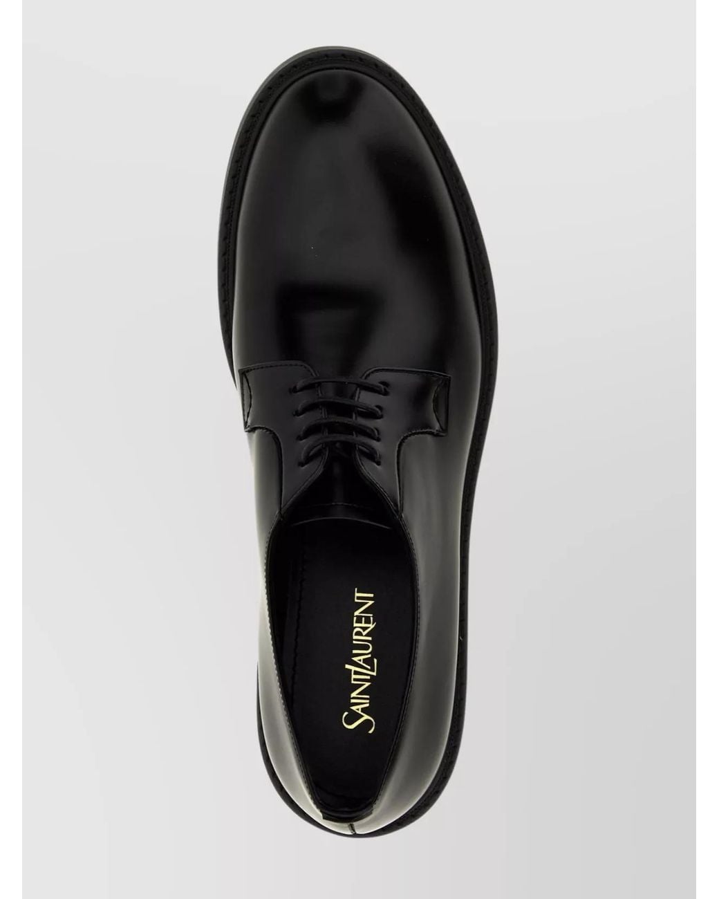 Saint Laurent Black Leather Lace-Up Shoes for men
